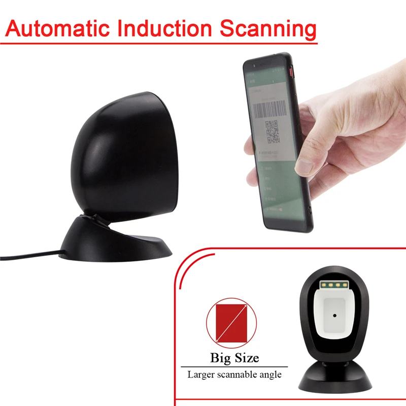 USB Автоматический сканер штрих-кодов Handsfree 1D 2D сканер штрих-кода 360 градусов Rorating сканирующая платформа с интерфейсом USB
