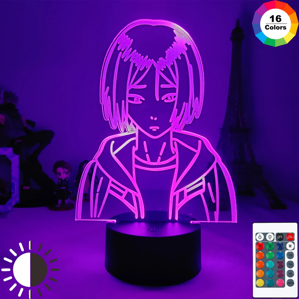 

3D Lamp Anime Figure Haikyuu Kenma Kozume Volleyball USB Light Night Light For ChildrenValentines Day Illusion hologram mod Gift
