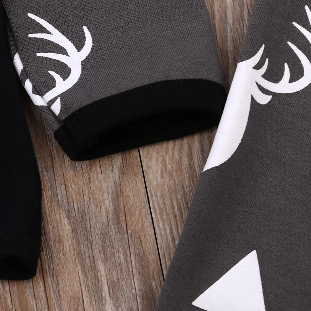 

Newborn Baby Boys Clothes Cotton Sets Print Long Sleeve T-shirt Tops +Pants Leggings Hat 3pcs Outfits Baby Autumn Clothing