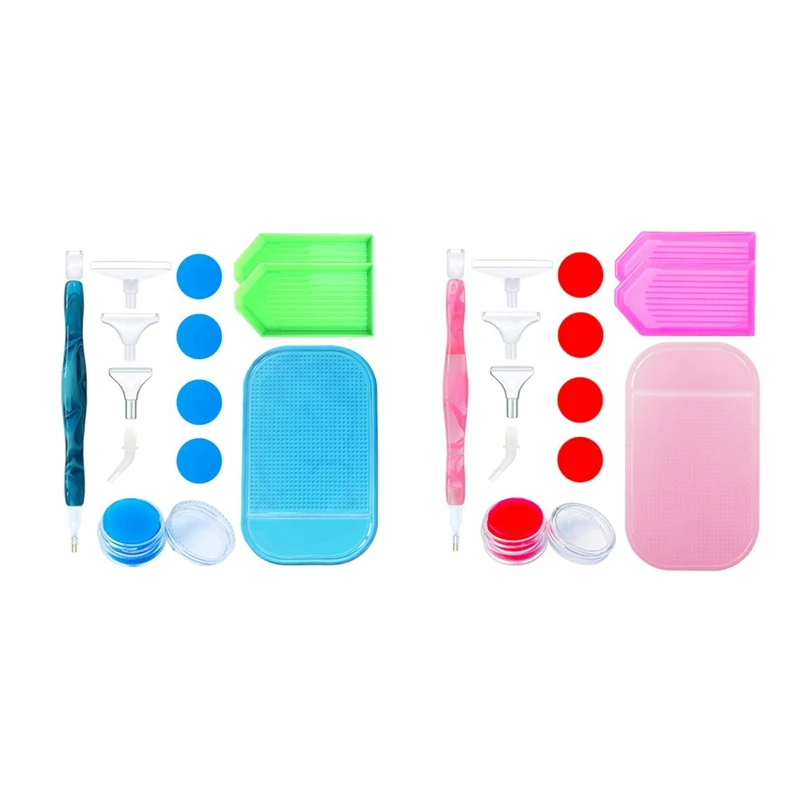 

Набор инструментов для алмазной живописи «сделай сам», алмазная вышивка, мозаичная точка, лоток для пера, нескользящий коврик, клейкие аксе...