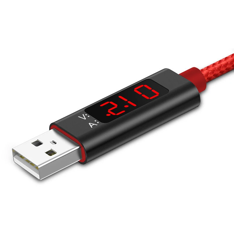 1 м usb type C Micro USB кабель для Xiaomi huawei samsung Быстрая зарядка USB C кабель с светодиодный цифровым дисплеем кабель для мобильного телефона