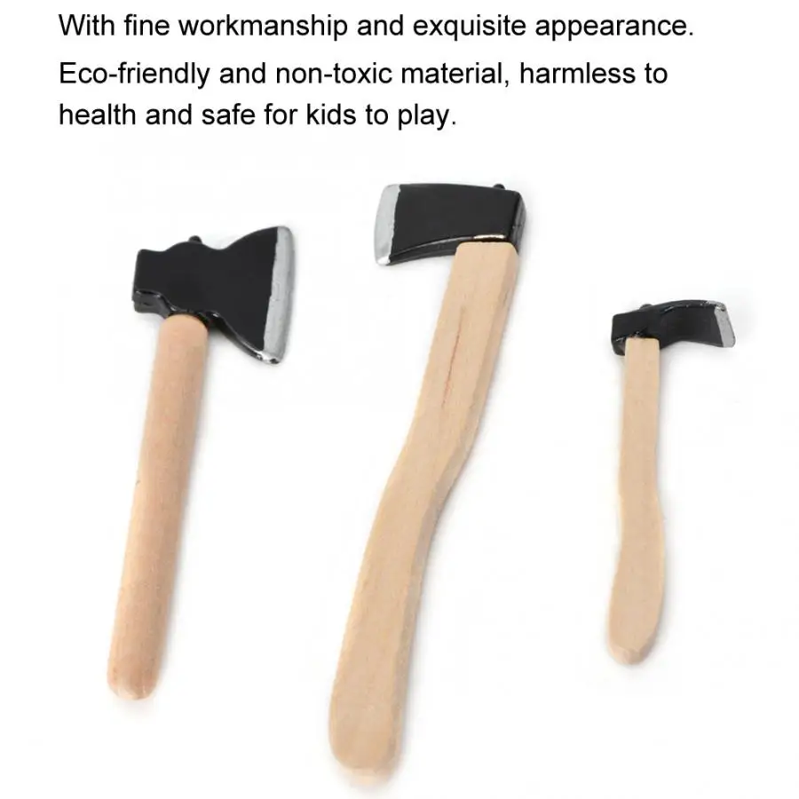 3 шт./компл. Мини Деревянный металлический Чоппер топор кукольный домик