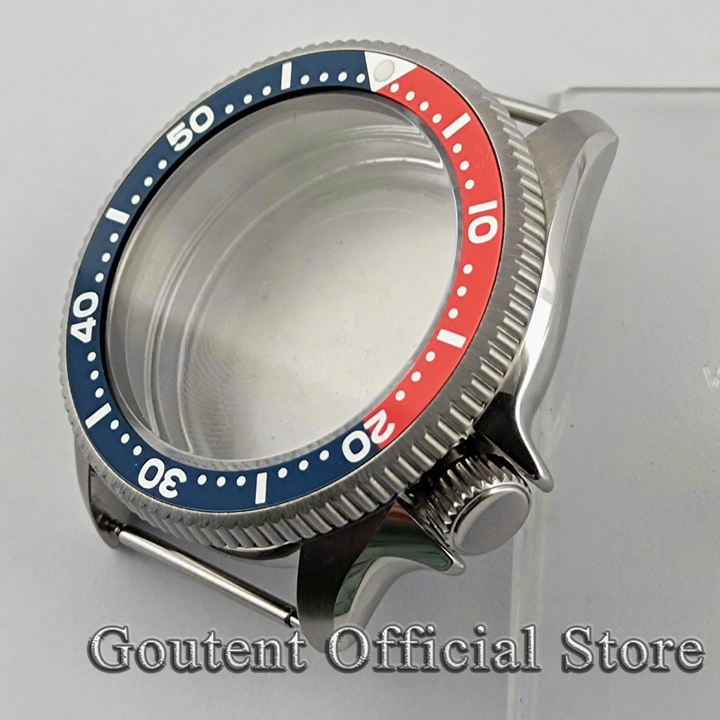 Goutent 37 мм чехол для часов корона на 4 часа сапфировое стекло синий/красный