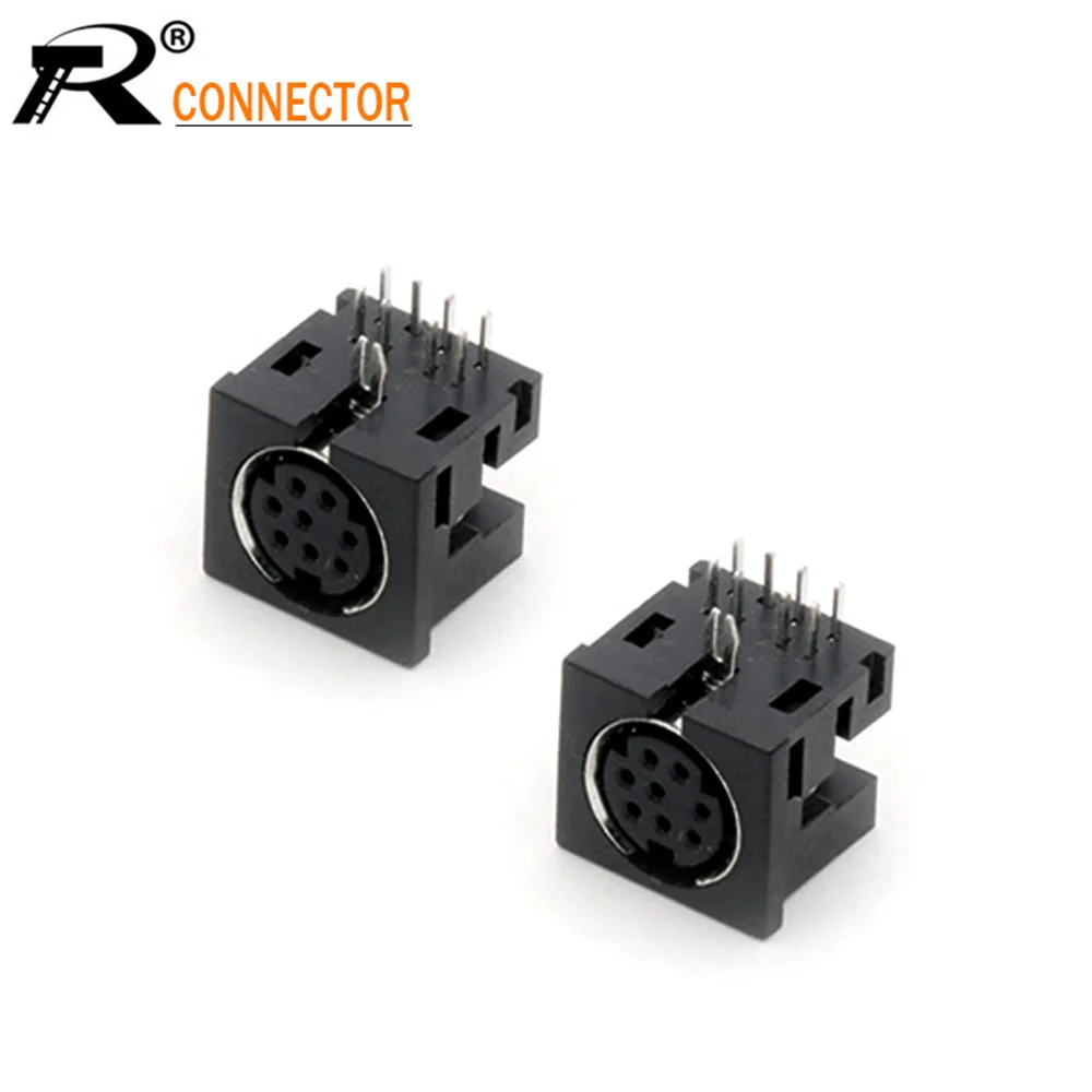 

20 шт./лот 8 Pin мини DIN гнездо правый угол/90 градусов разъем PCB панель крепление гнездо шасси терминалы 100 шт