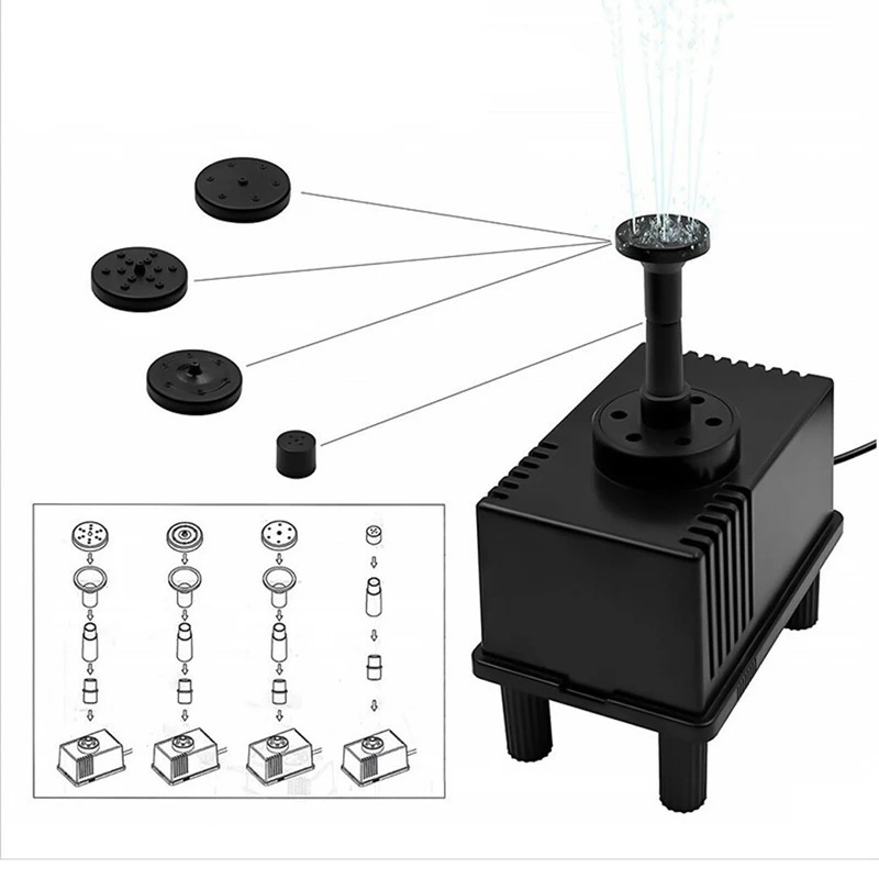 Bomba de filtro de estanque de agua alimentada por energ&iacute;a Solar, Kit de bomba de agua sumergible para jard&iacute;n, tanque de peces, rociador de piscina y fuente, 80L/H-4