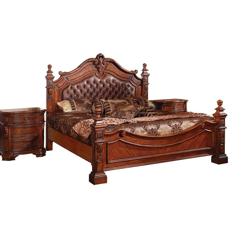 Двуспальная Мебель из кожи двуспальная кровать роскошный комплект мебели для