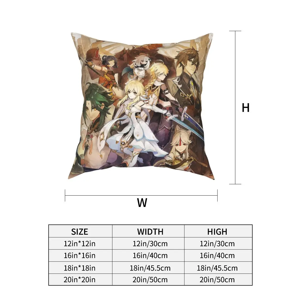 

Genshin Impact Zhongli Game Pillowcase Printing Fabric Cushion Cover Decorative Pillow Case Cover Home Square 18''