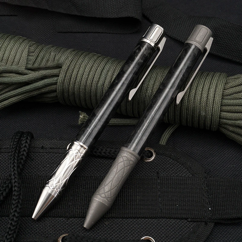 

Titanium Alloy Ball Point Pen Carbon Fiber Pen Rod Body Breaking Window Escape Signature Pen Neutral Pen