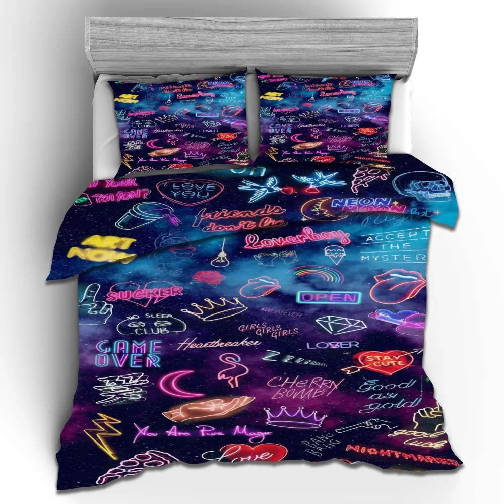 

3D Game Over Print Gamepad Comforter Bedding Set Cartoon Kids Duvet Cover Set Pillowcase Queen King Double Size Home Hot Sell