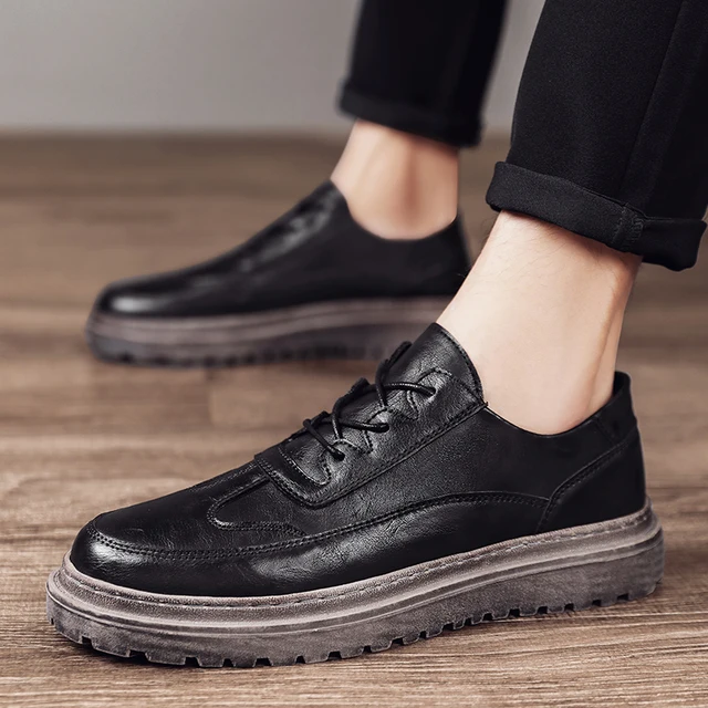 Leather Men's Shoes Fashion Retro Style 