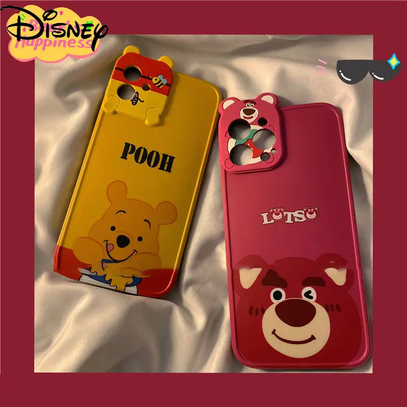 

Disney Cartoon cute Pooh Stereo Camera Phone Case for iPhone 7/8P/SE/X/XR/XS/XSMAX/11/12Pro/12mini/11PROMAX/Girl Phone Cover
