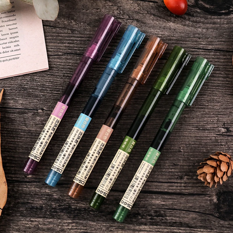 Жидкая гелевая ручка большой емкости DS-904 5 шт. быстросохнущие винтажные цветные