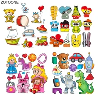 zotoone iron on robot animal flower patch transfers for clothing t shirt heat transfers appliques diy car cute girls stickers e