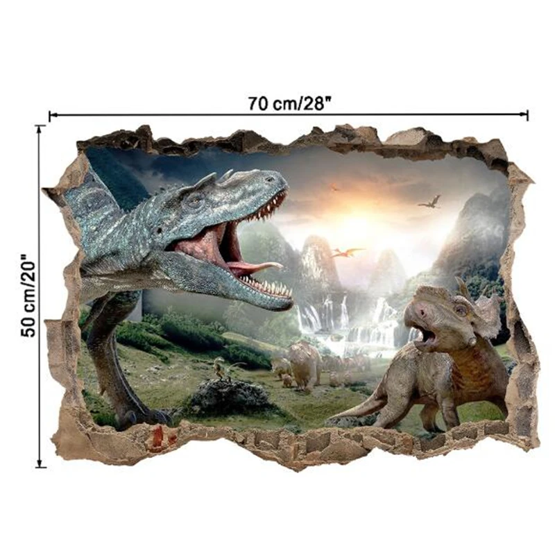 

3D Three-dimensional Jurassic World Wall Sticker Bedroom Home Decoration Jurassic Movie Poster Wall Sticker Decorative Painting