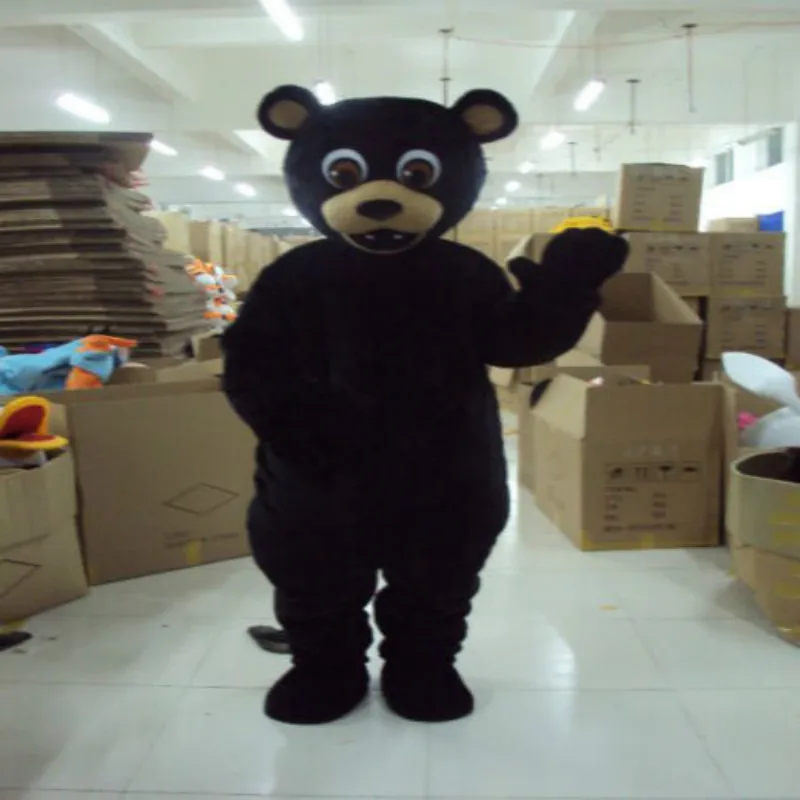 Костюм талисмана черного медведя для Хэллоуина маскарадный костюм вечеринки