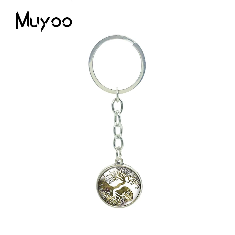 2019 новый брелок Инь Древо жизни двойная сторона Подвески Винтаж деревья Yinyang