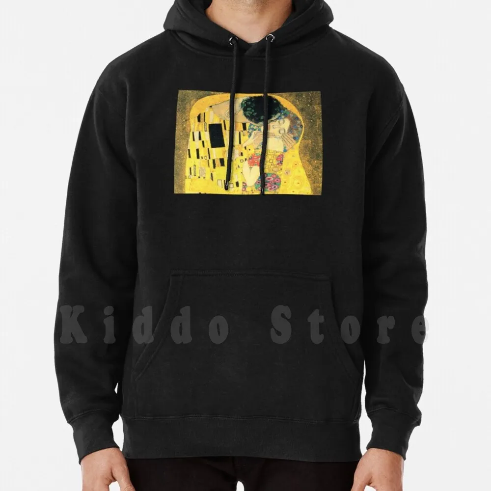 

Худи The Kiss крупным планом Густава Климта с длинным рукавом Поцелуй Климт Густав Климт романтическая Романтика целуи любовь близко