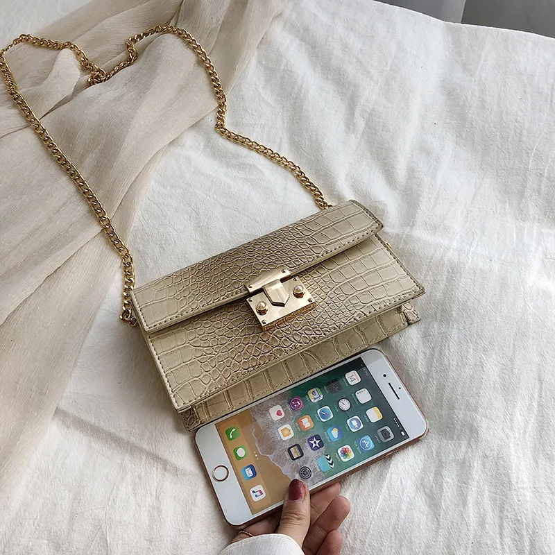 

2020 Fashion Metal Lock Mini Small Square Pack Shoulder Bag Crossbody Package Clutch Women Designer Wallet Handbags Bolsos Mujer