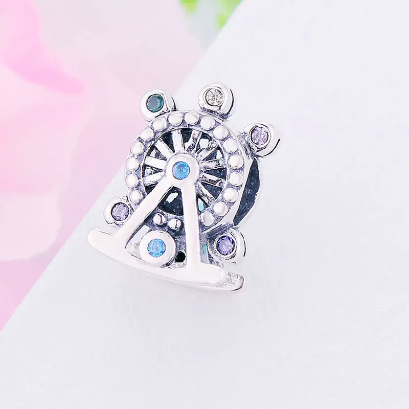 Синий циркониевый камень с колесиком обозрения подходящий для оригинального