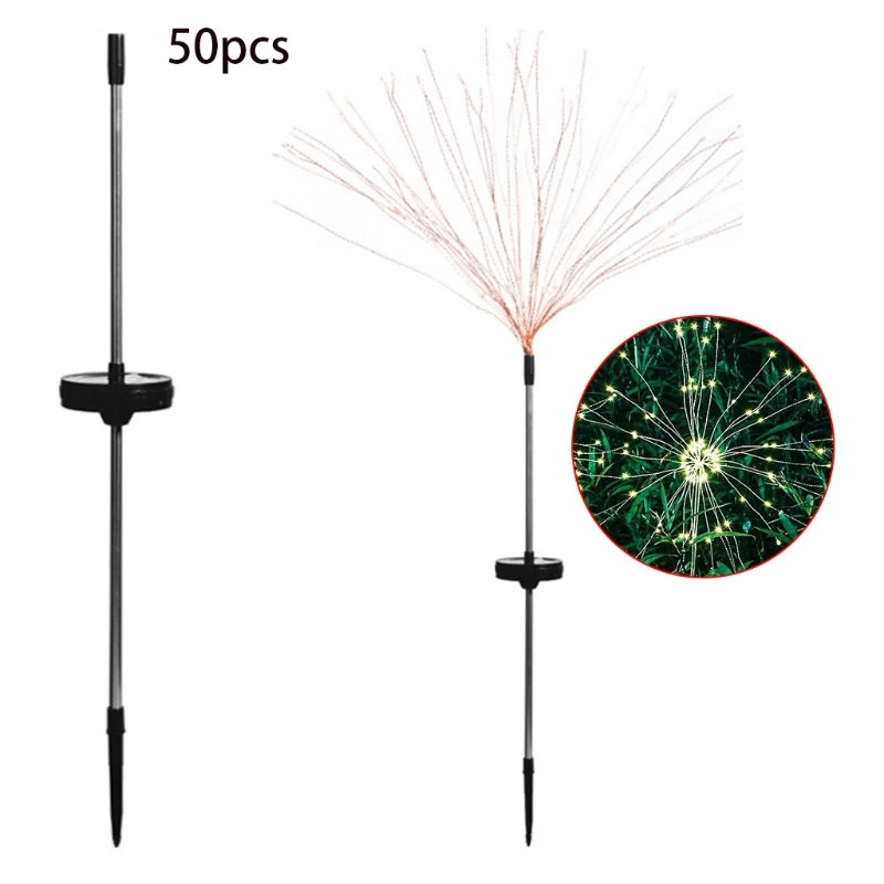 Фейерверк на солнечной батарее с автозарядкой 50 шт. медных проводов гибкий