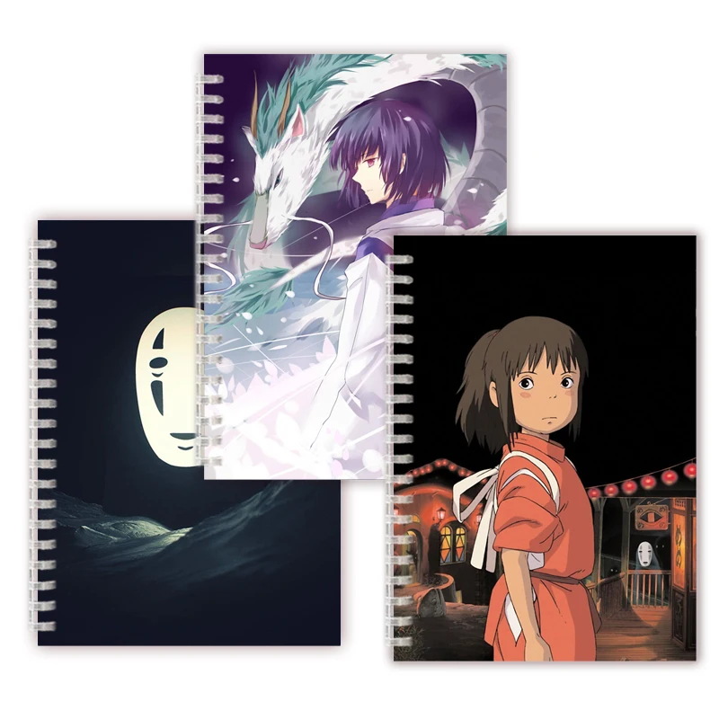 

A5 Spiral Notebook Book - Spirited Away - Anime ‎Figure COSPLAY Poster - Ogino Chihiro No Face man Haku Dragon Miyazaki Hayao