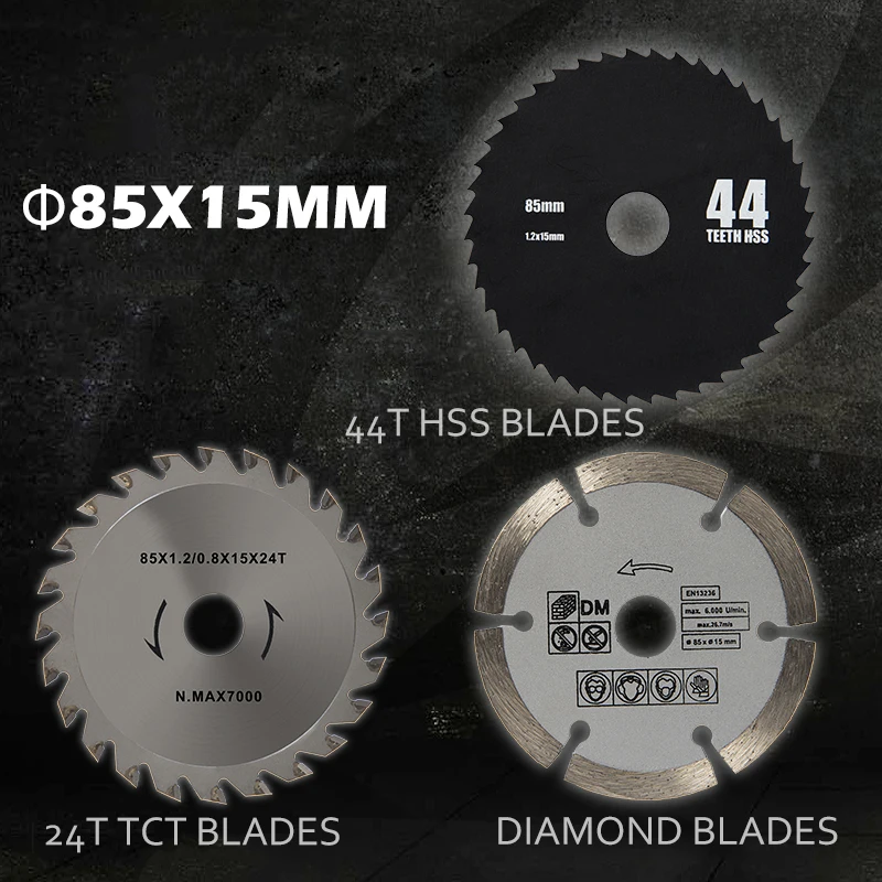 PROSTORMER 3 шт./лот 85 Циркулярная Пила Лезвия HSS/TCT деревообрабатывающий, вращающийся инструмент для резки дисков оправки для небольшой круглый заостренный PTET030