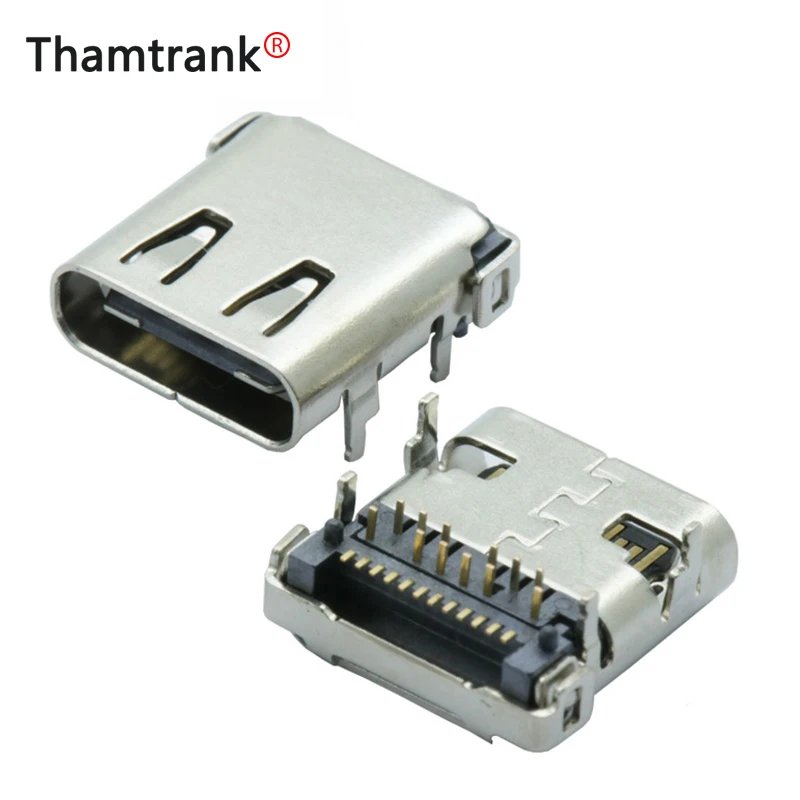 100 шт./лот USB 3 1 Type-C 24-контактный гнездовой разъем SMD DIP PCB для дизайн DIY сильноточная