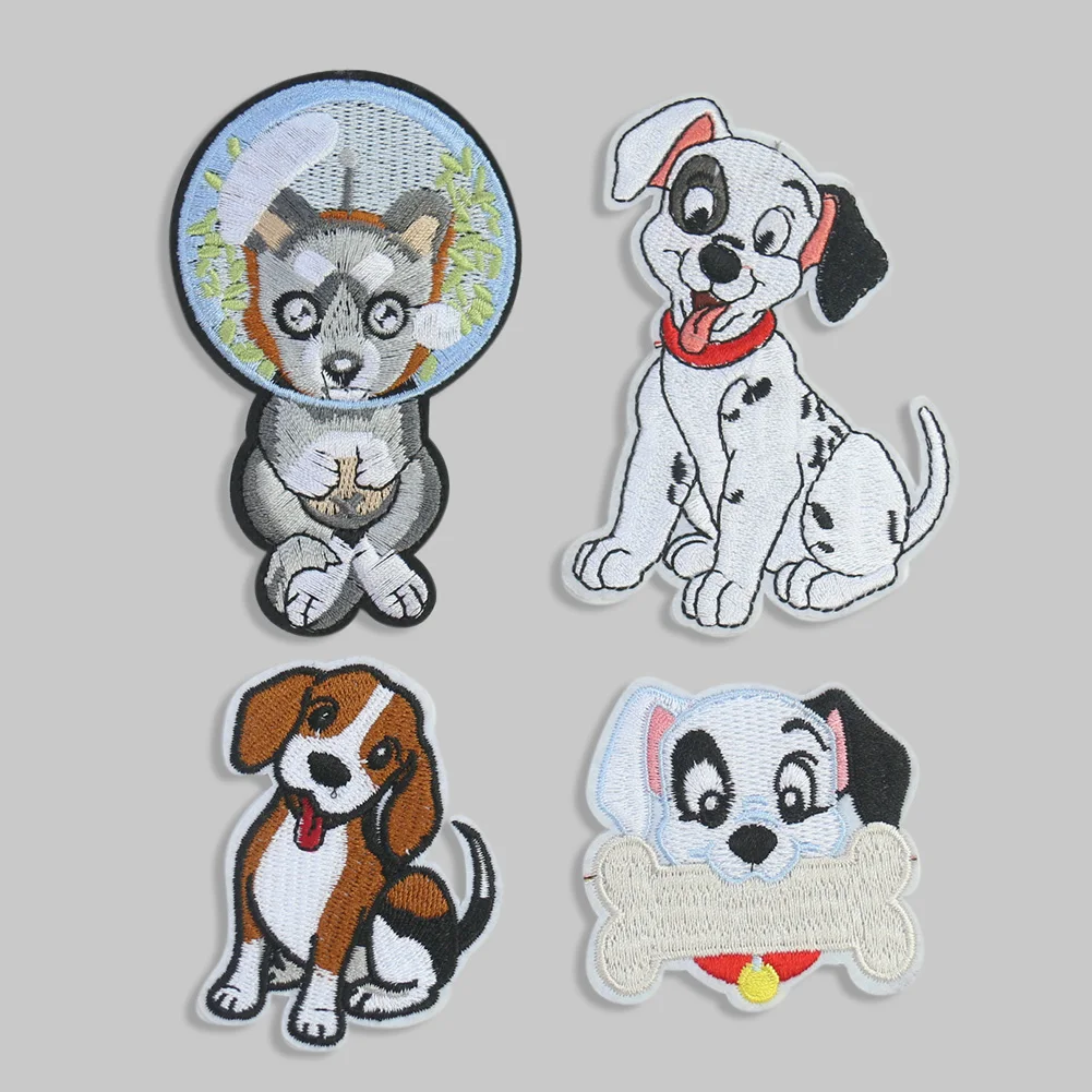 

2PC Cartoon Cute Dog Bones Kawaii Embroidery Applique Iron on Patch for Clothes Badge Sticker DIY T-shirt Scrapbook Sewing Decor