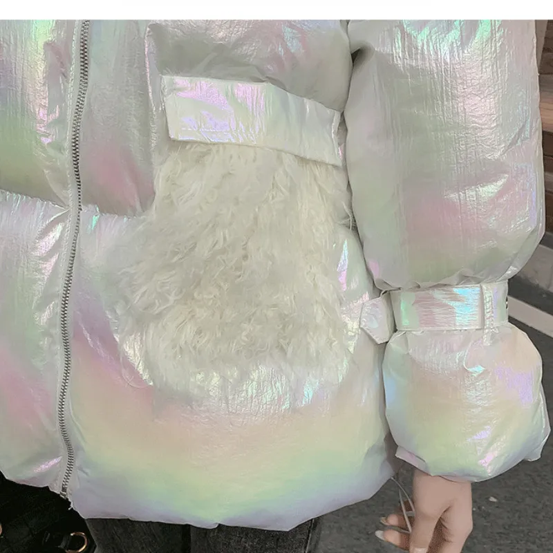 

Autumn and winter bright face cotton coat women's coat loose Korean version of Harajuku port style small cotton clothing trend