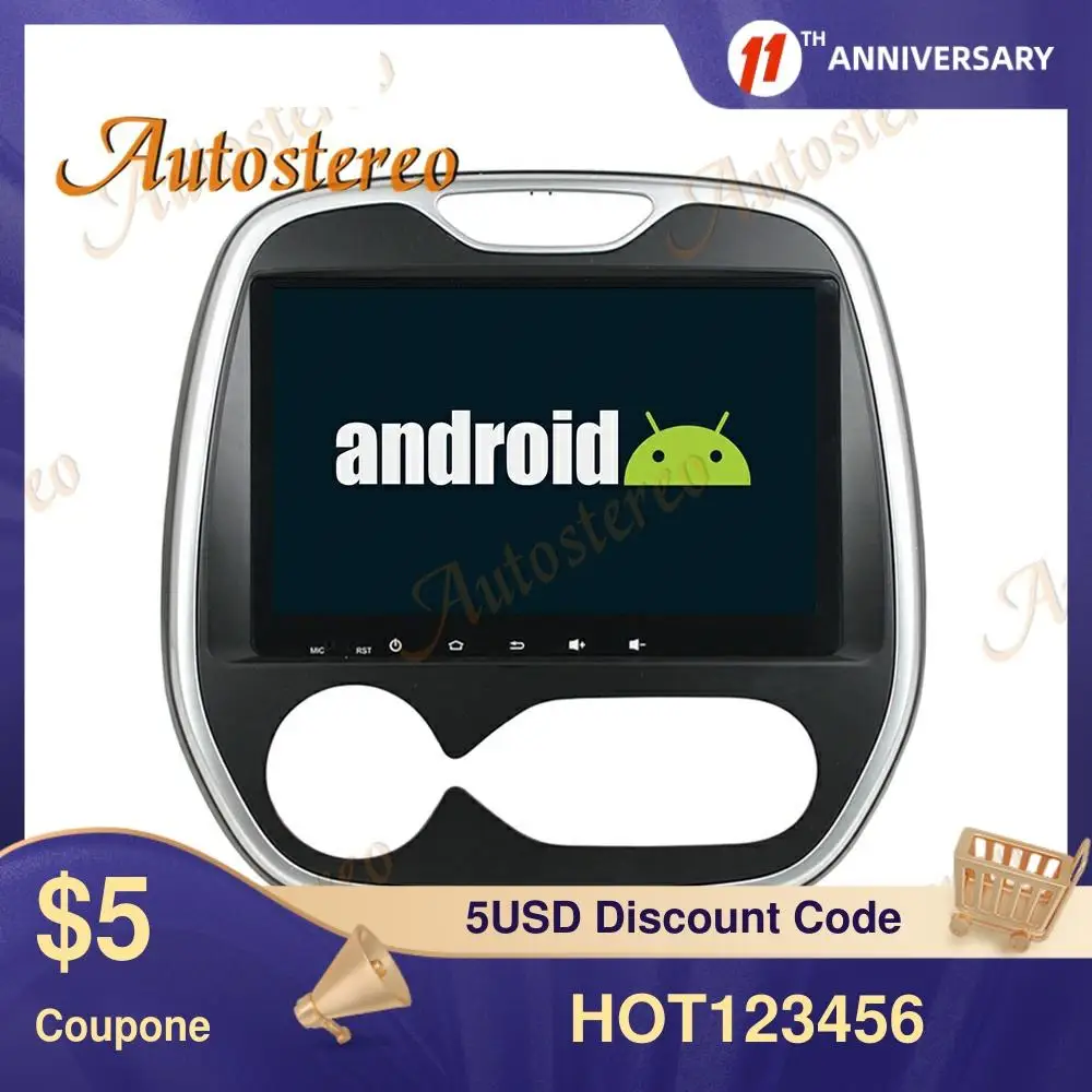 Автомобильный dvd-плеер Android 9 8 ядер GPS навигация для Renault Captur CLIO 2010-2016 стерео