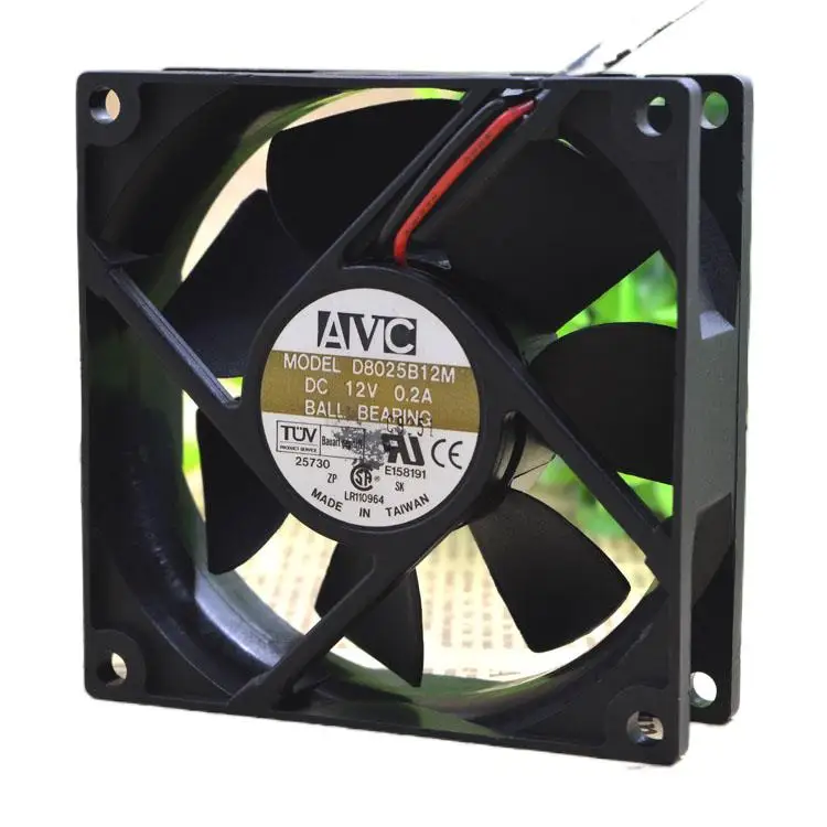 Qihong AVC 8025 D8025b12m 8 см 12В 0.20a 3-проводной двойной шар чехол вентилятор