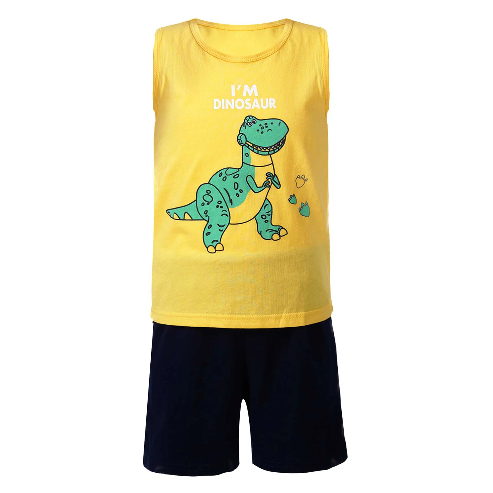 

2021 New Kids Pajamas Boys Girls Clothing Cartoon Costume Sleeveless Pijamas Famialy Children Sleepwear Pajamas Sets