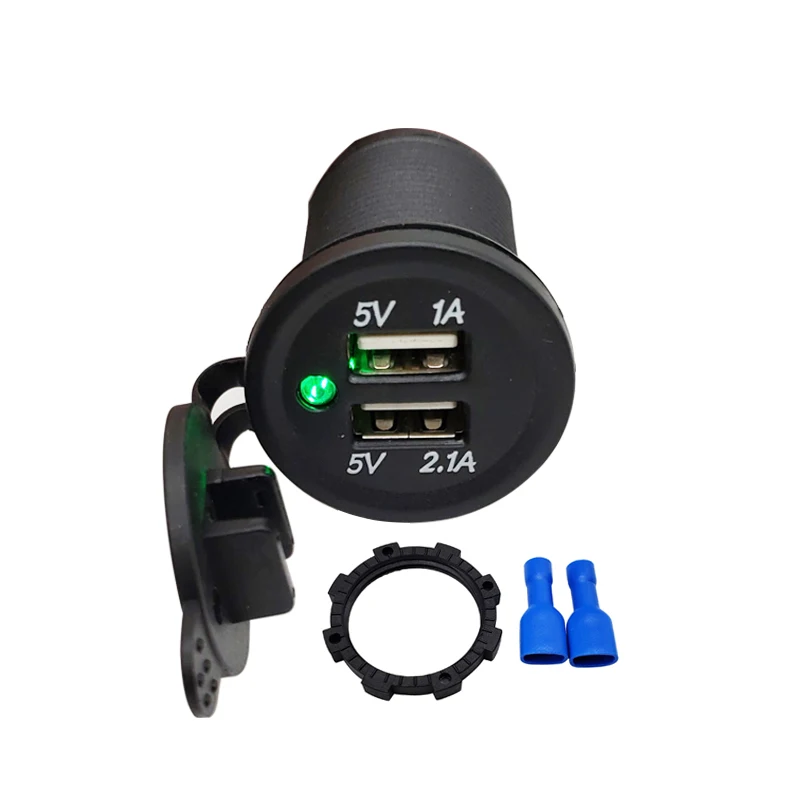 Автомобильное USB зарядное устройство 3.1A для мотоцикла Авто Грузовик ATV Лодка