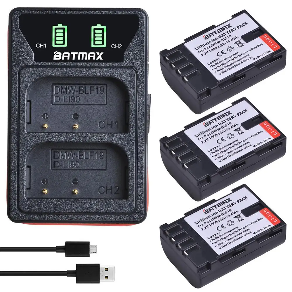 Batmax DMW BLF19 BLF19PP BLF19E батарея + Новый светодиодным дисплеем и двойным портом USB