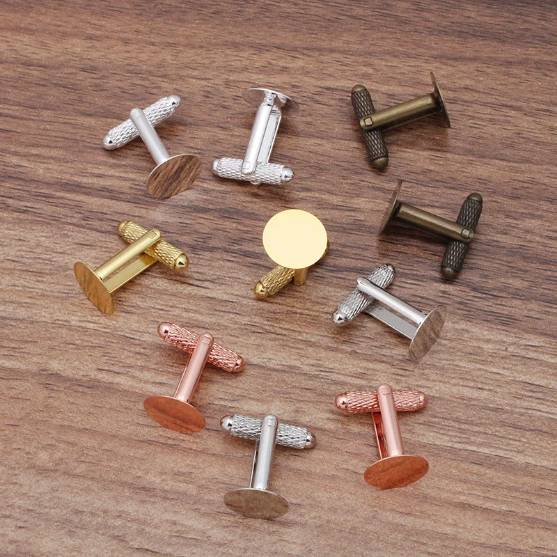 Пустые запонки основы фурнитура сделай сам плоские круглые клеевые накладки Whorl