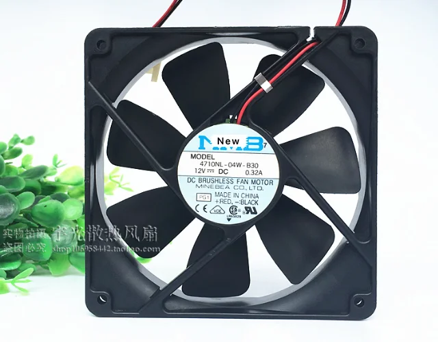 

for NMB-MAT 4710NL-04W-B30 PG1 DC 12V 0.32A 2-Wire 120x120x25mm Server Cooling Fan