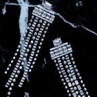 GODKI 101 мм новые длинные висячие серьги макси с кисточками для женщин Свадебные серьги с кубическим цирконием Дубай Свадебные серьги бижутерия для летней вечеринки