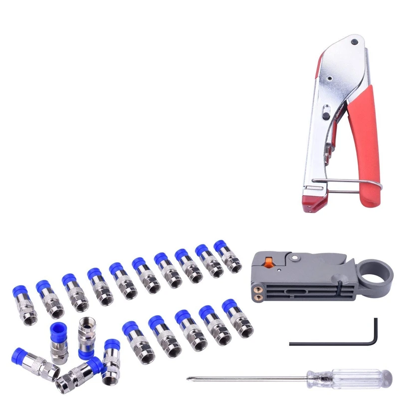 Набор инструментов для сжатия Rg59 Rg6 коаксиальный обжимной инструмент с двойными