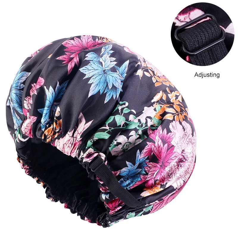 

New Satin Hair Cap For Sleeping Invisible Flat Imitation Silk Round Haircares Women Headwear Ceremony Adjusting Button Night Hat