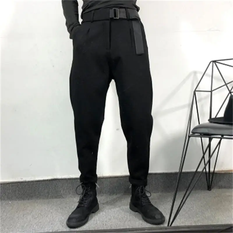 Men's Harlan Trousers Autumn Winter New Thickened British Simple Modern Leisure Large Size Conical Pants