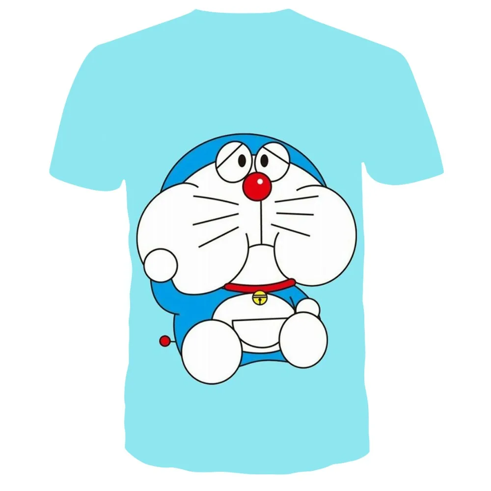 

2021 Newest Summer Children Clothes 3d Print Cartoon Doraemon Boys Girls Unisex T Shirt Sweatshirt Cartoons Kids Tops 4t-14t