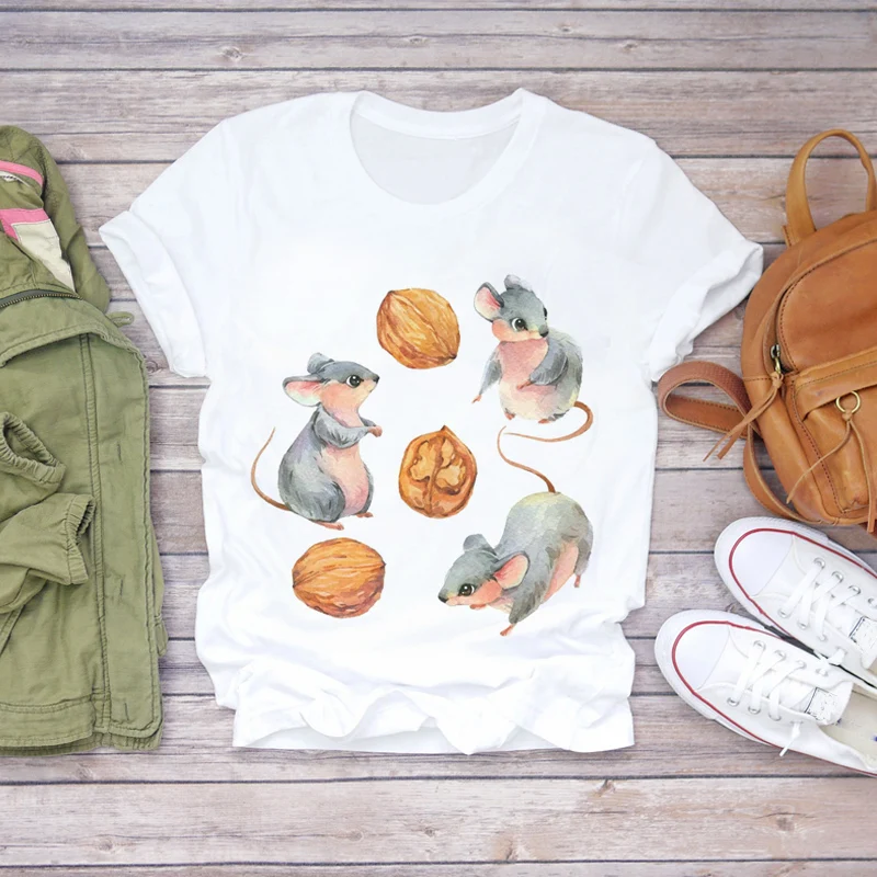 Футболка женская с акварельным принтом летняя в стиле Харадзюку | Женская одежда