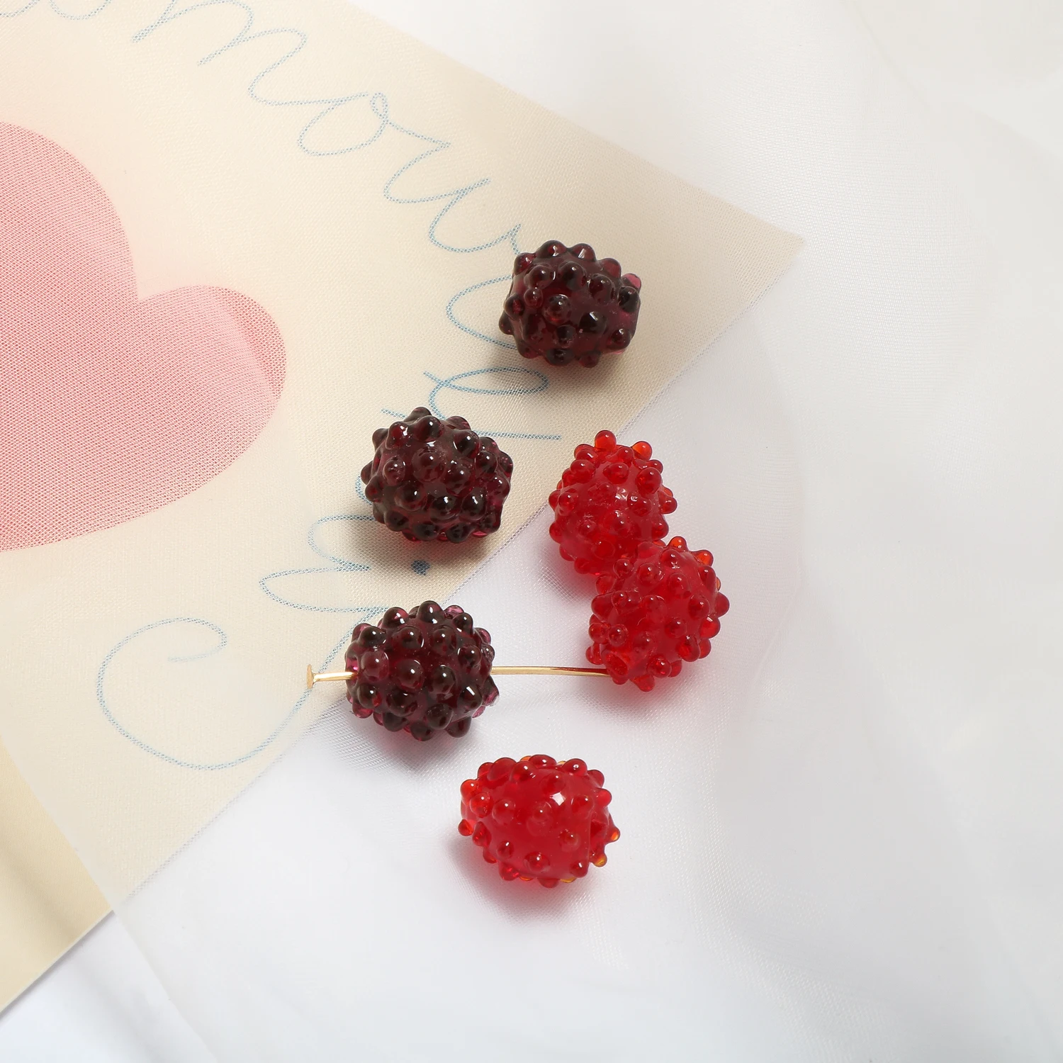 Ретро прекрасный фруктовый raspberry застекленная стеклянная бусина DIY Ювелирные