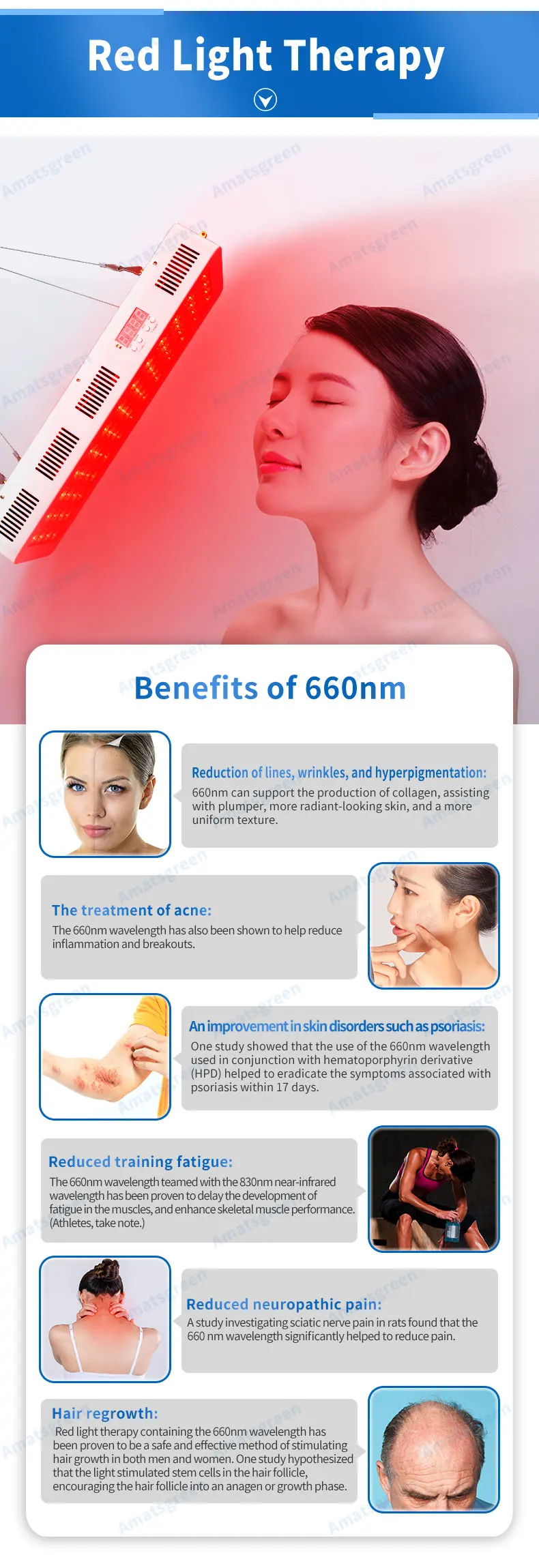 36W 45W Red Light Therapy 660nm and Near Infrared 850nm Led Light for Skin Pain Relief