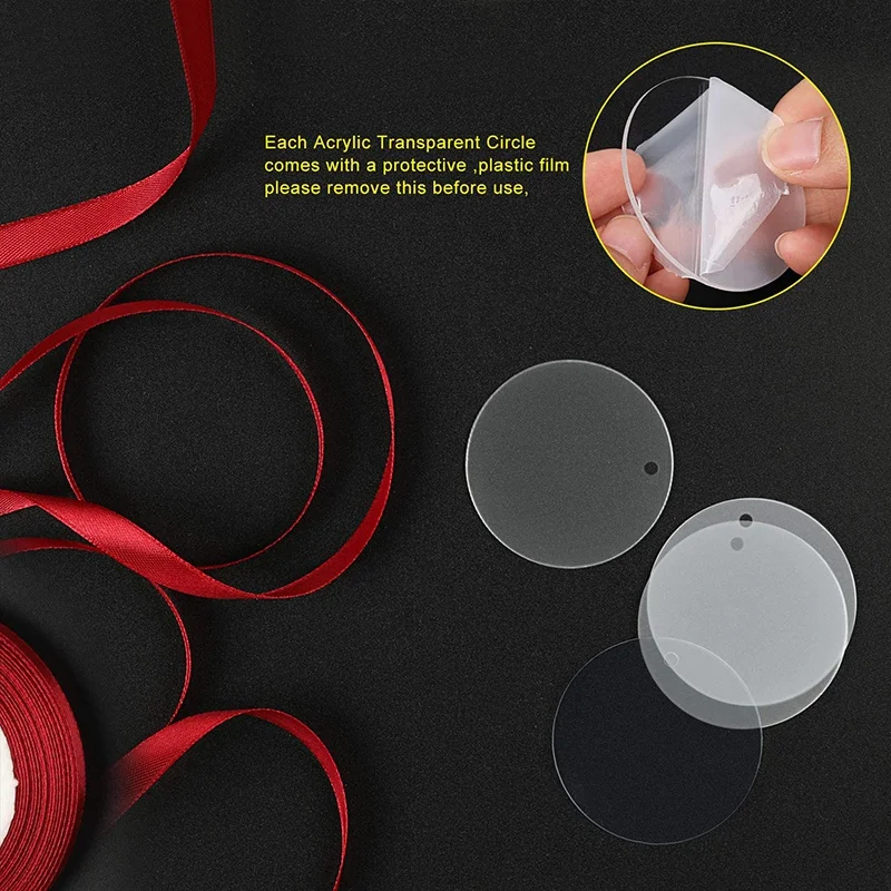 

30 Pieces 2 Inch Acrylic Transparent Circle Discs Acrylic Blank for DIY Projects and Crafts