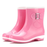 pvc rainboots shoes woman rain boots waterproof fashion girls shoes ladies cute short ankle