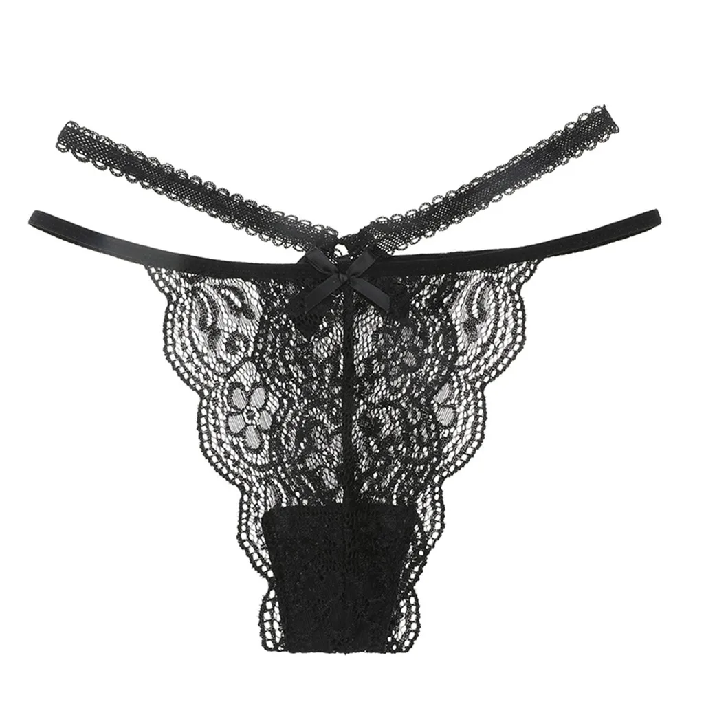 

Sexy Front and Back Bowknot Women Underwear Sexy Lace Embroidery Wjomen Lingerie Panties Sexy Hollow Low Waist Thong Brief