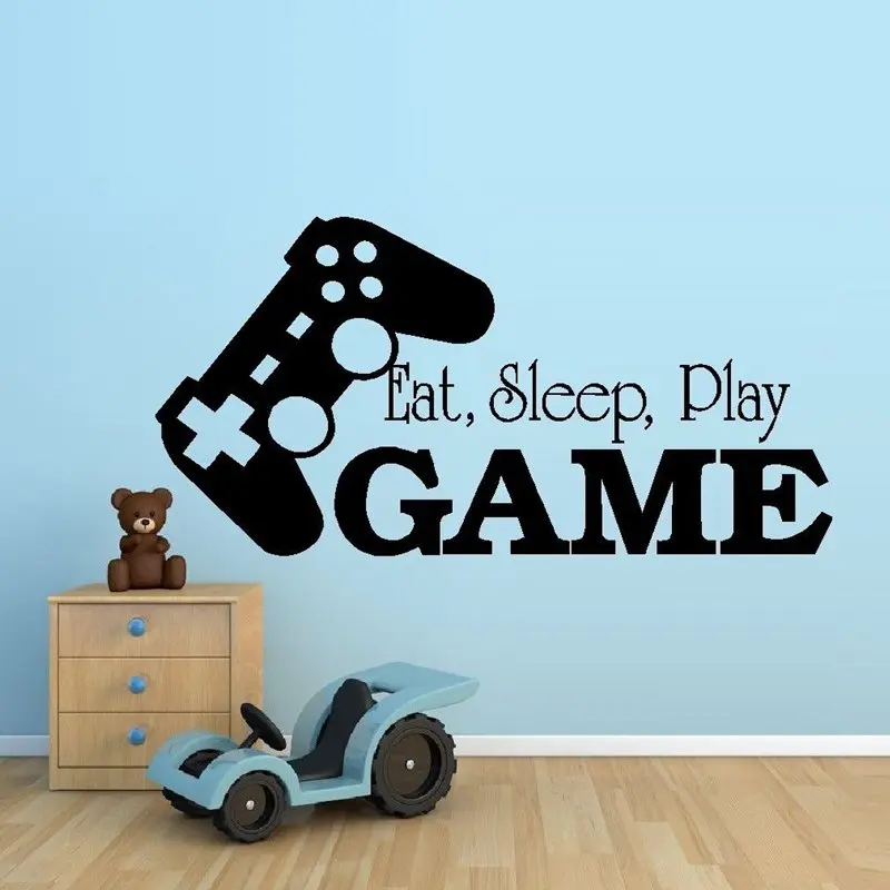 Eat Sleep Play игра наклейка контроллер видеоигры для игры плакаты игровой тематики