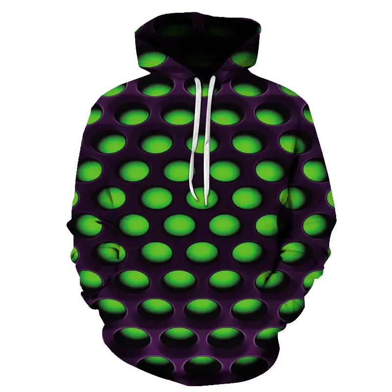 

Men's autumn and winter 2021 hot-selling 3D hoodies plaid square 3D digital printing men's casual fashion hoodies