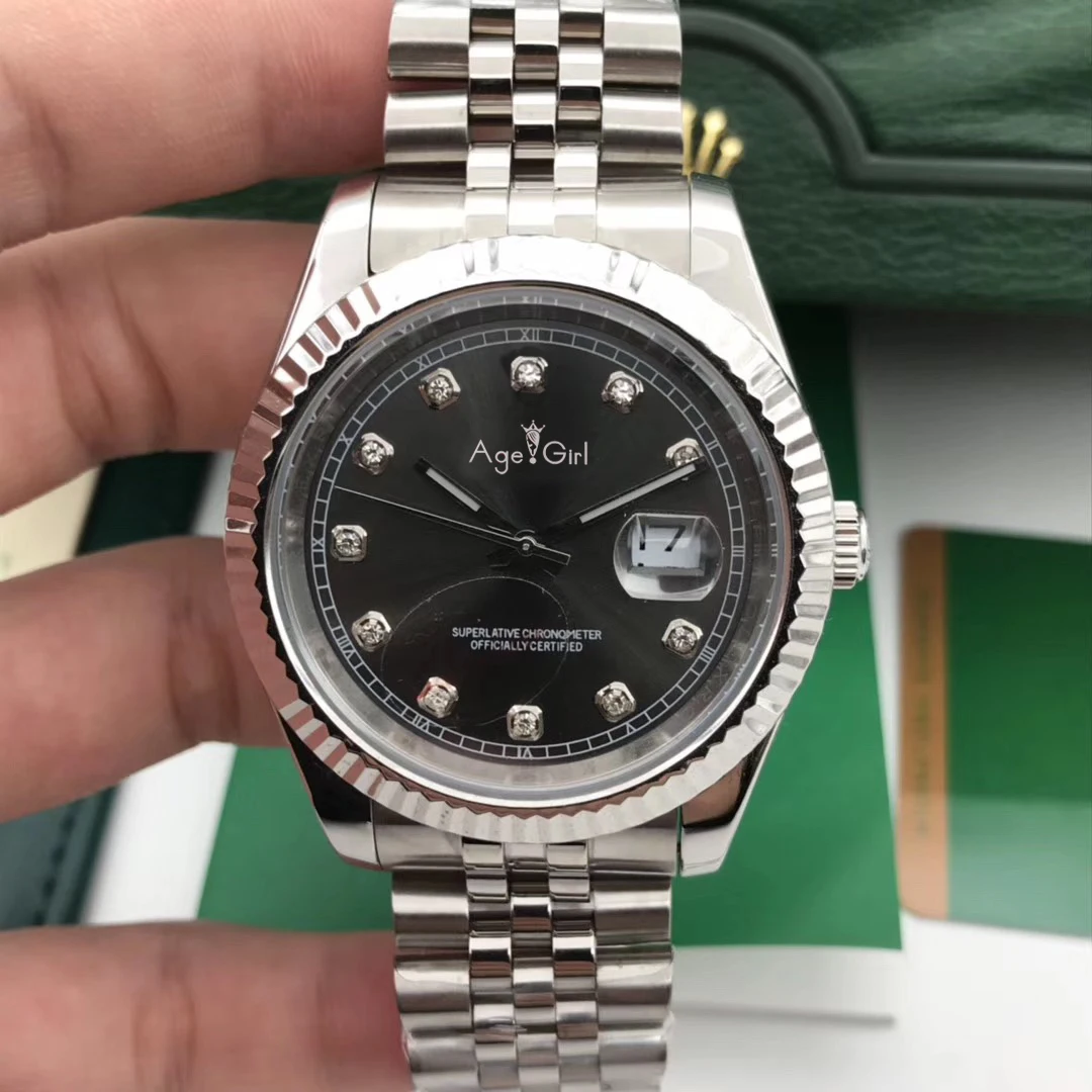 Роскошные брендовые новые мужские часы Datejust из нержавеющей стали автоматические механические сапфировое стекло черные Синие Серые ЧАСЫ 41 мм AAA - Цвет: Grey Black